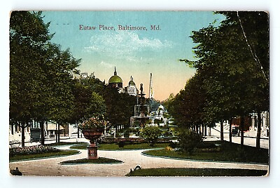 #ad Eutaw Place Baltimore Maryland Vintage Postcard $5.00