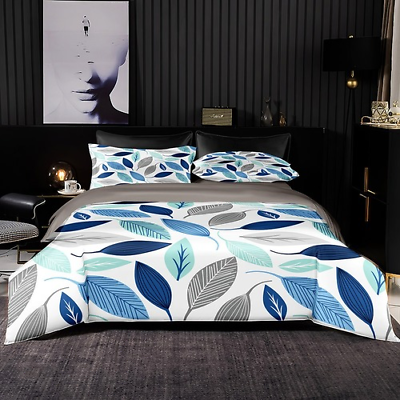 #ad Leaf Pattern Bedding Set Duvet Cover 200x200 With Pillowcase 245x210 Quilt Cover $164.75