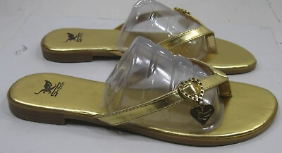#ad new ladies Summer gold Slip On Flip Flop rhinestone Sexy Sandals WOMEN Size 5.5 $12.00