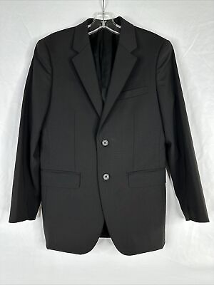 #ad Theory Edison Blazer Mens Size 36 Short Solid Black Wool Lycra $47.77