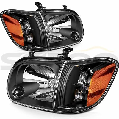 #ad Fits Toyota Tundra 05 06 Sequoia 07 Black Headlamps Headlights Replacement Pair $83.99