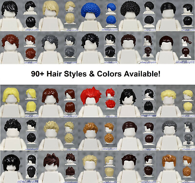#ad LEGO MALE Hair Pieces PICK COLORS amp; STYLE Minifigure Wigs Hat Town City $0.99