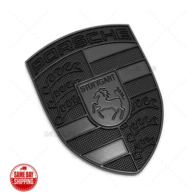 #ad Refinished BLACK Custom Porsche Hood Crest Emblem Badge fits ALL popular models $64.39