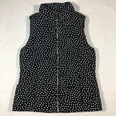 #ad Tommy Hilfiger Vest Womens Small Polka Dot Zip Front Puffer NEW NWT $90 $49.95