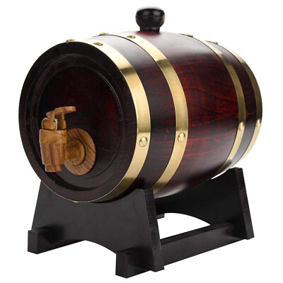 #ad 1.5L Oak Barrel Wooden Barrel Storage Aging Wine Whiskey Spirits Wine Barrel $32.29
