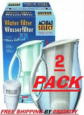 #ad 2 PK AQUA SELECT Waters Drinking Water Pitcher Filters with 2 FiltersGERMANY $28.98