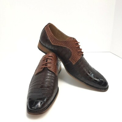 #ad Amali Men#x27;s Dress Shoes Oxfords Two Tone Brown Cognac Wilbury Sizes 7.5 13 $54.99