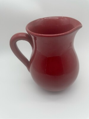 #ad Made in Italy Red Glazed Ceramic Pitcher 7” Quart pitcher $20.00