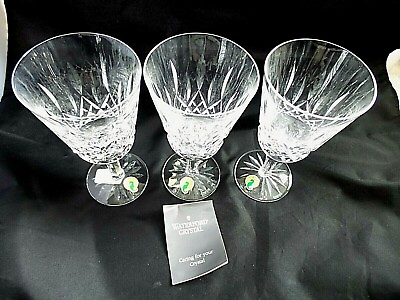 #ad THREE WATERFORD CRYSTAL LISMORE 8OZ WATER GLASSES $89.99