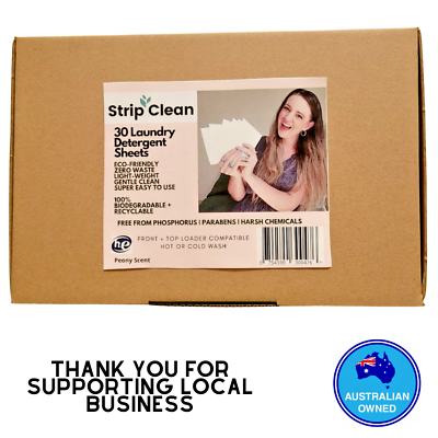 #ad 60 Loads STRIP CLEAN Eco Laundry Sheets Peony scent Australian Company AU $29.95