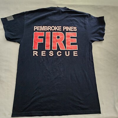 #ad Pemboke Pines Fire Rescue ISO Class 1 Blue Short Sleeve Cotton T Shirt Men#x27;s M $10.78