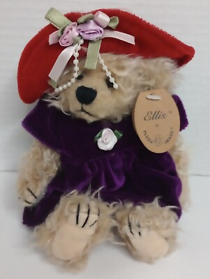 #ad NWT Ellis by Plush Image Collectible Plush Bear With Velvet Soft Clothes Small $22.95