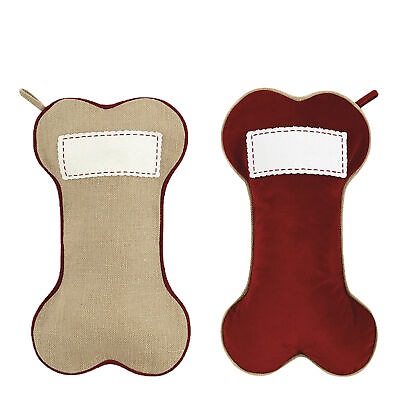 #ad Pet Stockings Christmas Large Capacity Dog Bone Shape Christmas Socks Gift Bags $10.91