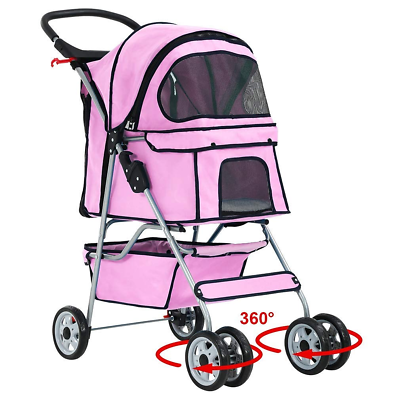 #ad Pet Stroller Cat Dog Strollers for Small Medium Dogs Double Puppy Doggie Carrier $105.35
