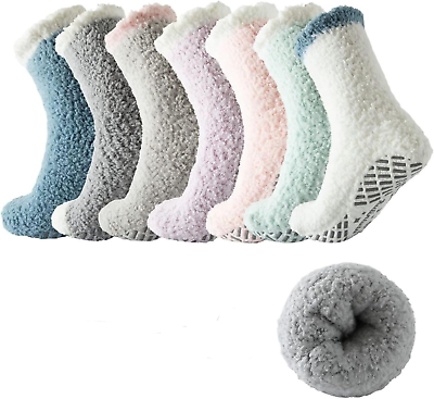 #ad Winter Fuzzy Socks for Women with Grips Fluffy Warm Fuzzy Socks Sleep Cozy $31.94
