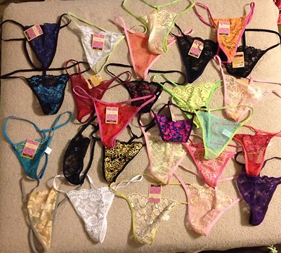 #ad Lot of 10 Panties Thongs G String T Back Sexy Stripper Exotic Secret Valentines $12.99