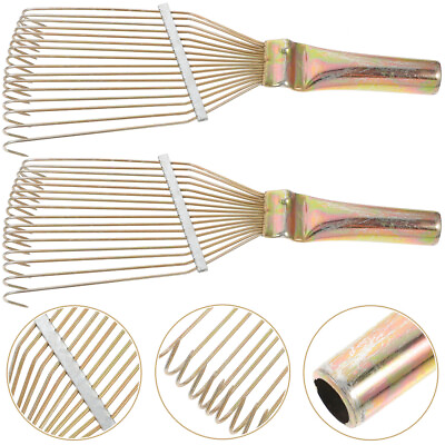 #ad 2 Metal Rakes for Lawns amp; Cats Grooming amp; Garden Comb SB $14.53