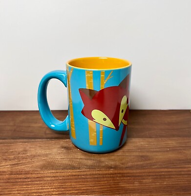 #ad Wild Eye Designs Blue Fox Coffee Mug New w Original Sticker Colorful 14 oz $13.00