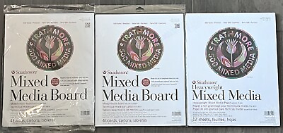 #ad Strathmore Mixed Media: 2 Packs Board 11quot; X 14quot; 4 pc Each amp; 11quot; X 14quot; 12 Sheets $47.31