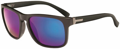 #ad ONE Ziggy Polarized Sunglasses: Matte Black with Smoke Green Mirror Lens $29.99