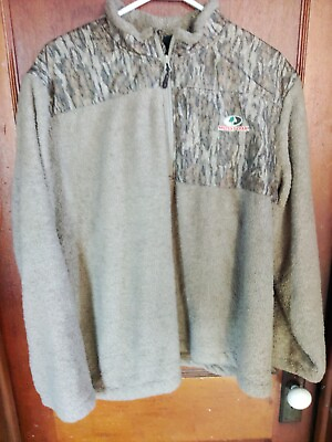 #ad Mossy Oak Bottomland Camo Brown Long Sleeve 1 4 Zip Pullover . Soft Men#x27;s XL $14.99