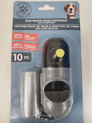 #ad Greenbrier Kennel Club Dog Waste Bags Dispenser With Flashlight 10PC Bag Roll $10.99
