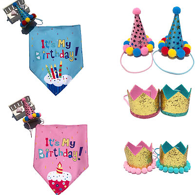 #ad 1 Charming Pet Products Dog Birthday Party Hat: Blue or Pink Small or Large Pet $15.83