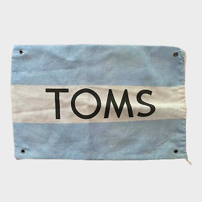 #ad Toms 14 x 9.5 Adult Blue White Stripe Flag Logo Canvas Shoe Dust Travel Bag $14.40