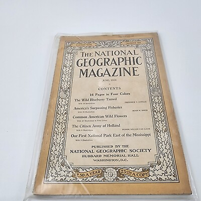 #ad National Geographic Magazine June 1916 No Insert $9.99