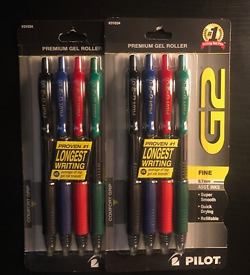 #ad PILOT G2 Premium Rolling Ball Gel Pens Fine Point Assorted Colors 4pk 2 $12.98