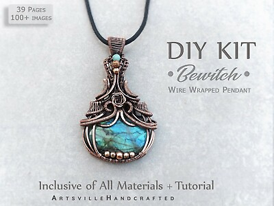 #ad Full Diy Kit Wire Wrapping Jewelry Making Craft Adult Tutorial Pendant Necklace $47.29