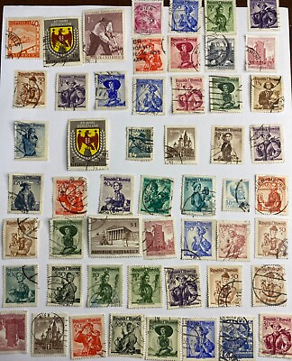 #ad Large Lot Vintage Stamps AUSTRIA Multi Color Stamps in VG Used Cond LH $3.50