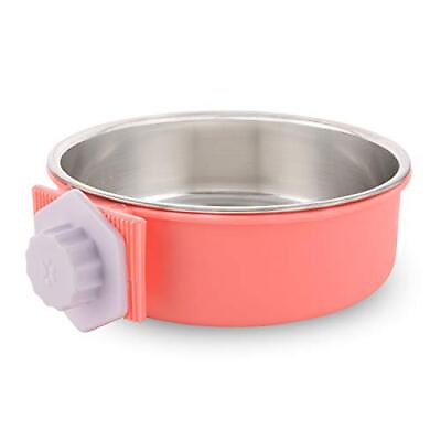 #ad Crate Dog Bowl Water Food Bowls for Dog Kennel Cage Removable Stainless Steel... $18.64