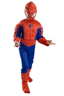 Spiderman Muscle Costume Boys kids light up T S M FREE MASK 2 3 4 5 6 7 8 $21.99