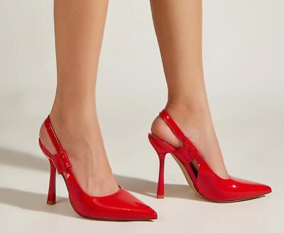 #ad Womens Fashion Pointed Toe Pure Color Slingbacks Sexy OL Slim High Heels Sandals $45.99