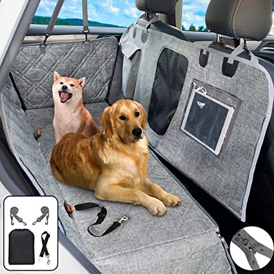 #ad Car Dog Cover with Zipper Car Hammock for Luxury Grey Trapezoidal Flap Gray $63.42