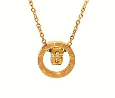 #ad Rosegold Round and Barrel Necklace GBP 39.99