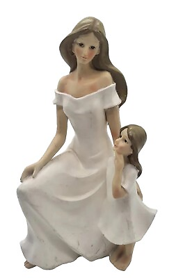#ad Kneeling Mother and Daughter Resin 9quot; Figurine $15.00