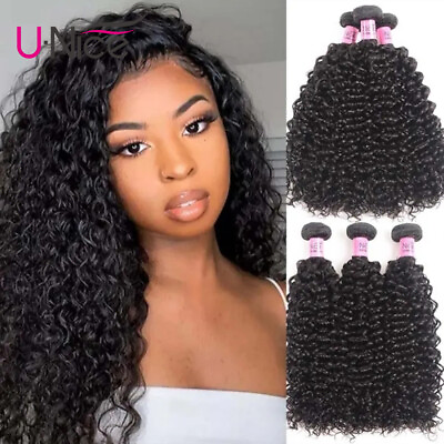 #ad UNice Hair Brazilian Curly Bundles Human Hair Extensions Virgin Hair Weaves Weft $37.62