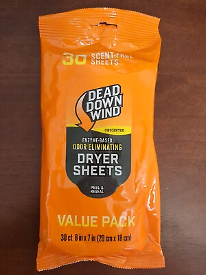 #ad Dead Down Wind unscented Dryer Sheets for Big Game Hunting 30 Count $4.00