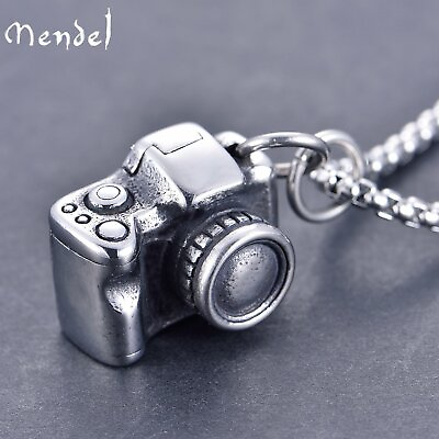 #ad MENDEL Stainless Steel Mens Womens Photographer Camera Charm Pendant Necklace $10.99