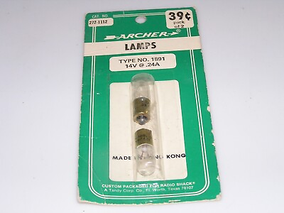 #ad Archer 272 1112 Pack of 2 Vintage 44 Miniature Lamps 14.0 Volt 230mA #1891 $24.99