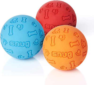 #ad Snug Rubber Dog Balls for Small and Medium Dogs Tennis Ball Size Virtually 3 $18.98