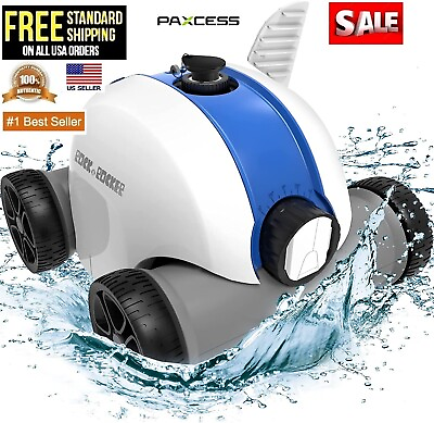 #ad PAXCESS Cordless 5000 mAh Automatic robotic Pool Cleaner Rechargeable OPEN BOX $119.95