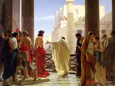 #ad Ecce Homo Behold the Man Antonio Ciseri Jesus Pilate Painting Poster Art Print $23.99