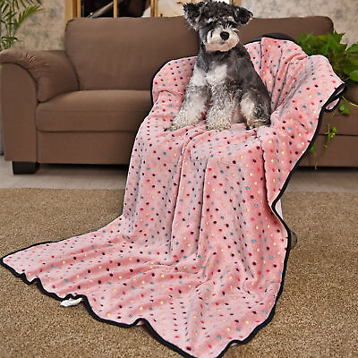#ad Dog Blanket Durable Hemming Keep Warm Polka Dot Print Pet Bed Lightweight $17.92