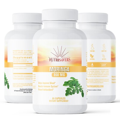 #ad Moringa Oleifera Helps Improve Mood Natural Energy Booster 60 Caps Pack of 3 $27.99
