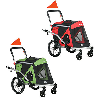 #ad 2 in 1 Bike Trailer with Aluminum Frame for Medium Sized Dogs $149.99