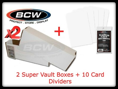 #ad BCW High Quality 2 Super Vault Storage Boxes 10 Trading Tall Card Dividers DEAL $30.59