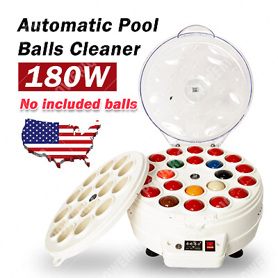 #ad 110V Automatic Pool Balls Cleaner Snooker Cleaner Polisher 16 22 Ball Free Brush $195.00